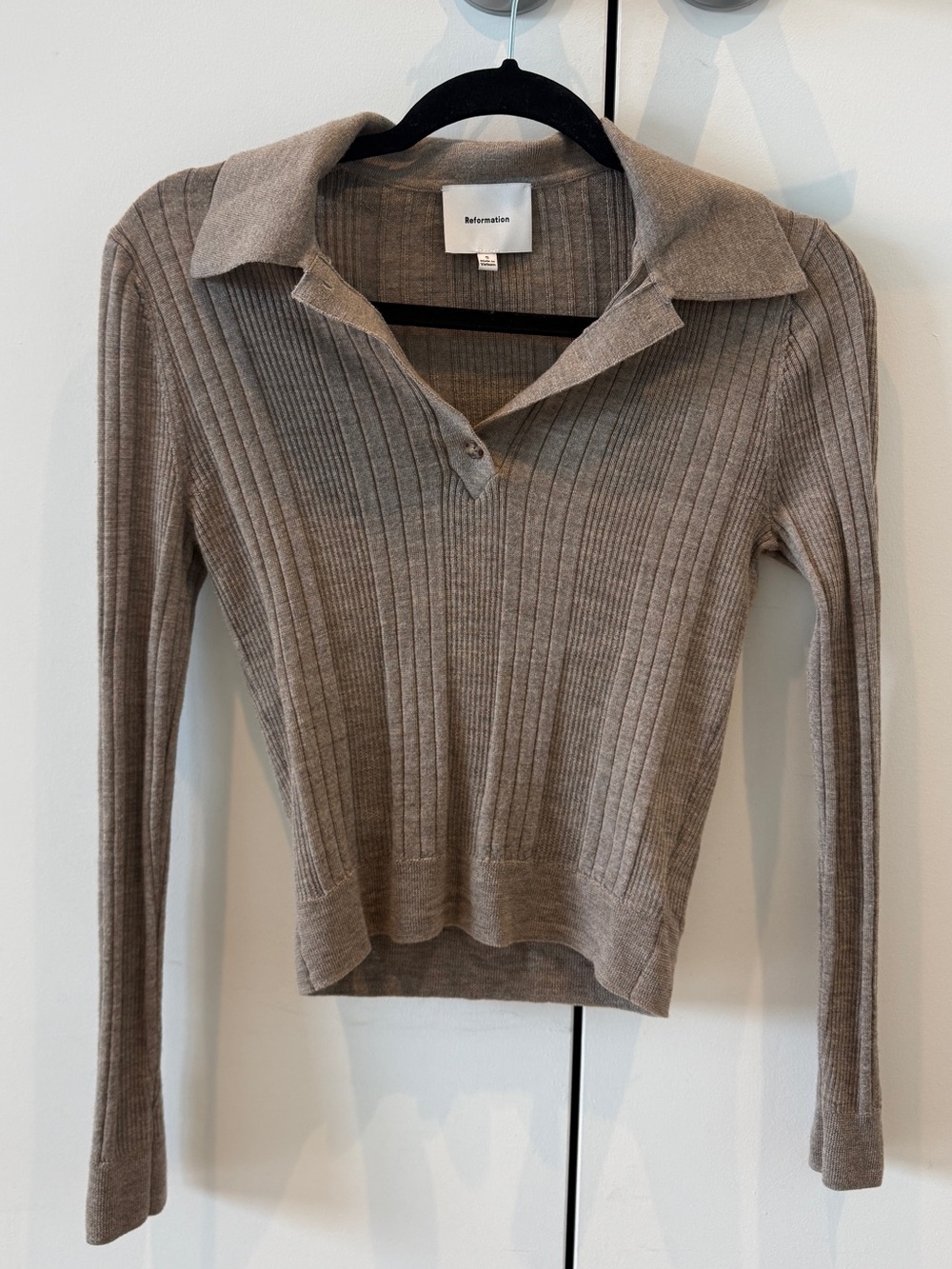 Reformation Hermia Merino Wool Polo Size Size M - Picture 2 of 6